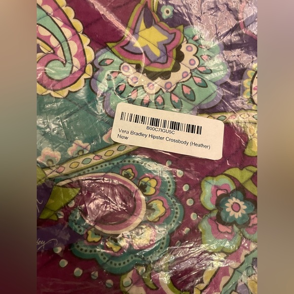 NEW Vera Bradley Retired Hipster Crossbody - Purple Print Heather Purse Bag - Picture 8 of 16